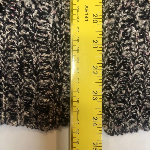 Free People Black & Gray Asymmetrical Zip Cardigan Sweater Jacket Womens Size M - Picture 4 of 8